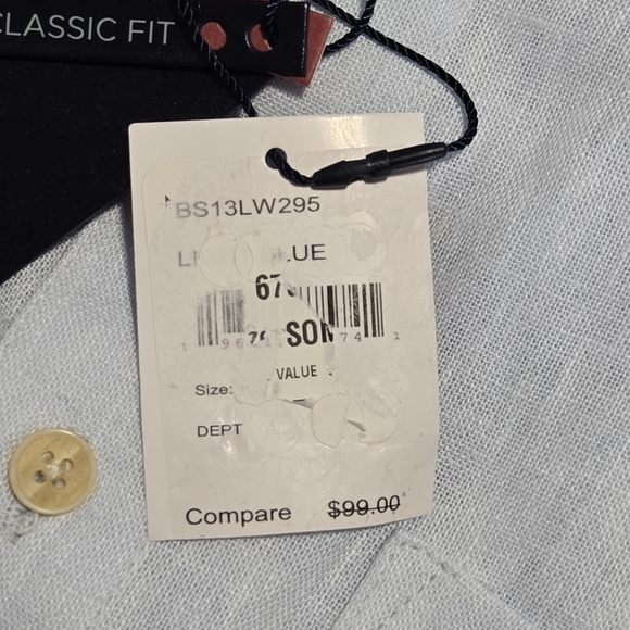 Ben Sherman Mens Modern Classic Fit Linen Blend Button Up Shirt Size Small - Picture 9 of 11